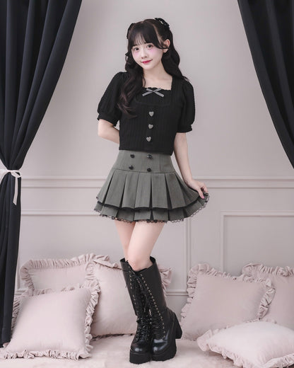 モデル身長：151cm/着用カラー：ブラック×ギンガム
