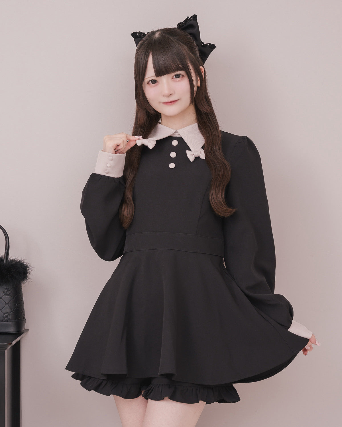 モデル身長：155cm/着用カラー：ブラック