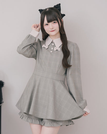 モデル身長：155cm/着用カラー：グレーチェック