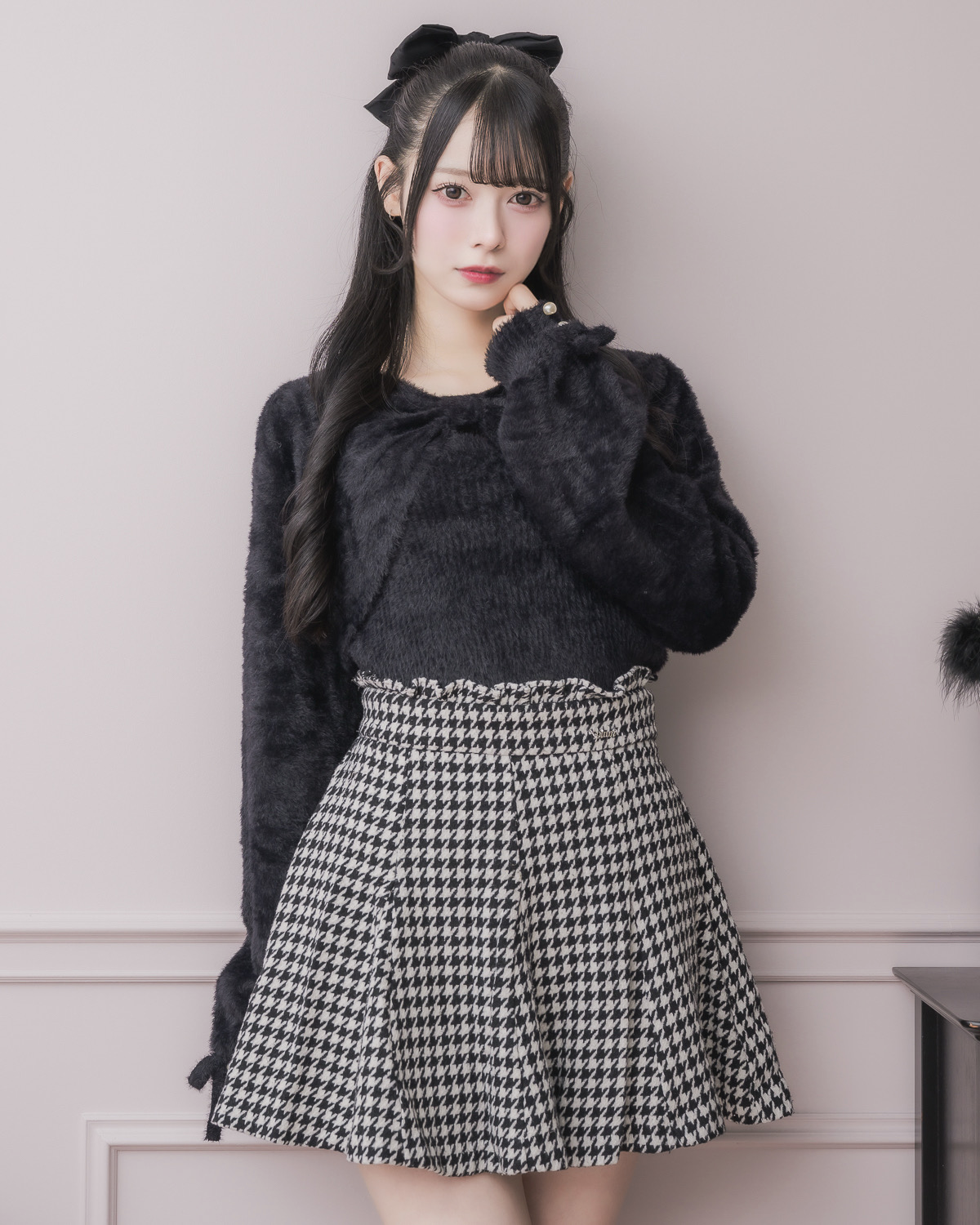 モデル身長:155cm/着用カラー:ブラック