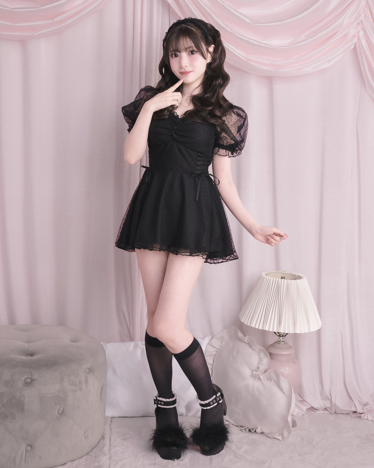 モデル身長：151cm/着用カラー：ブラック