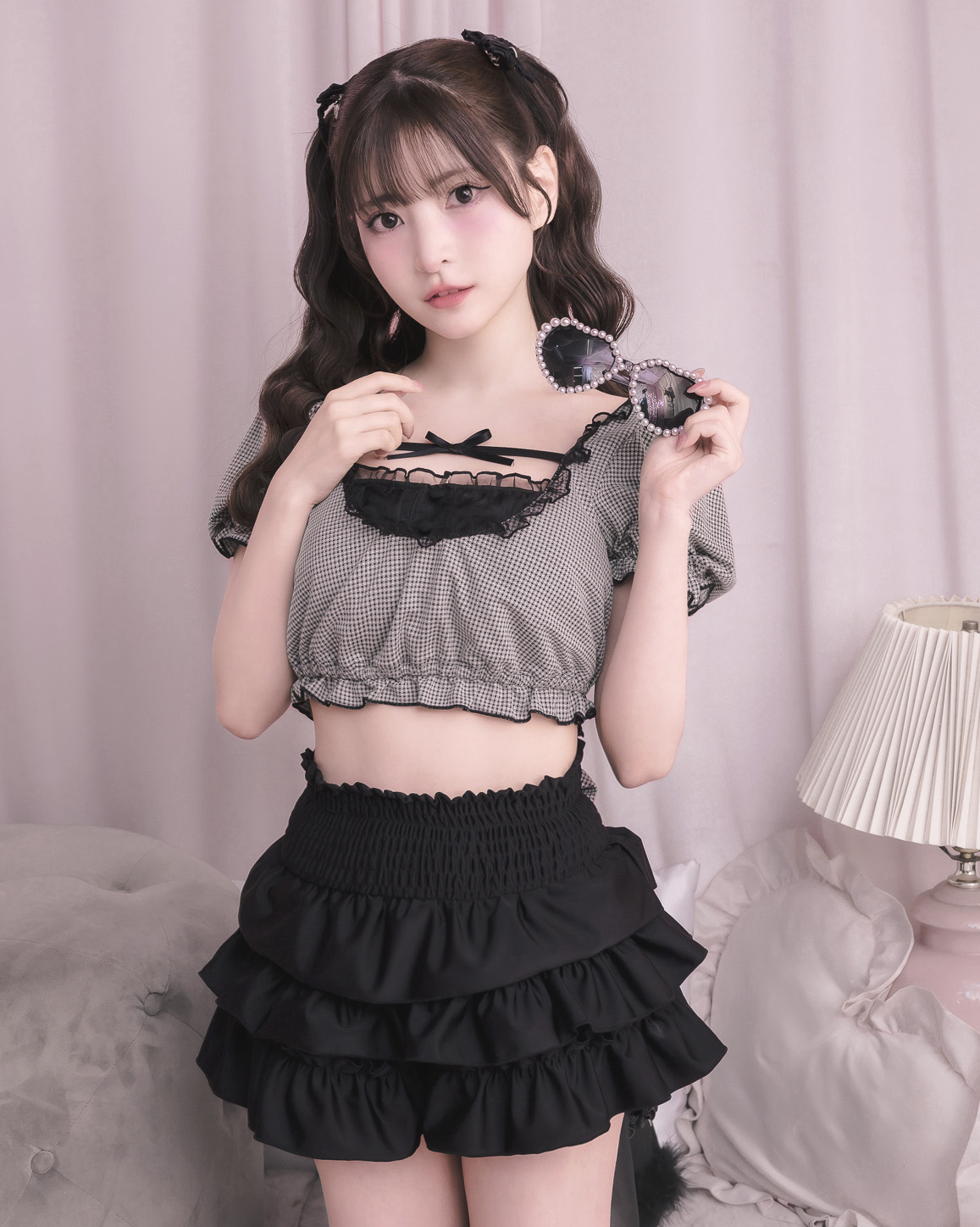 モデル身長:151cm/着用カラー:ギンガム