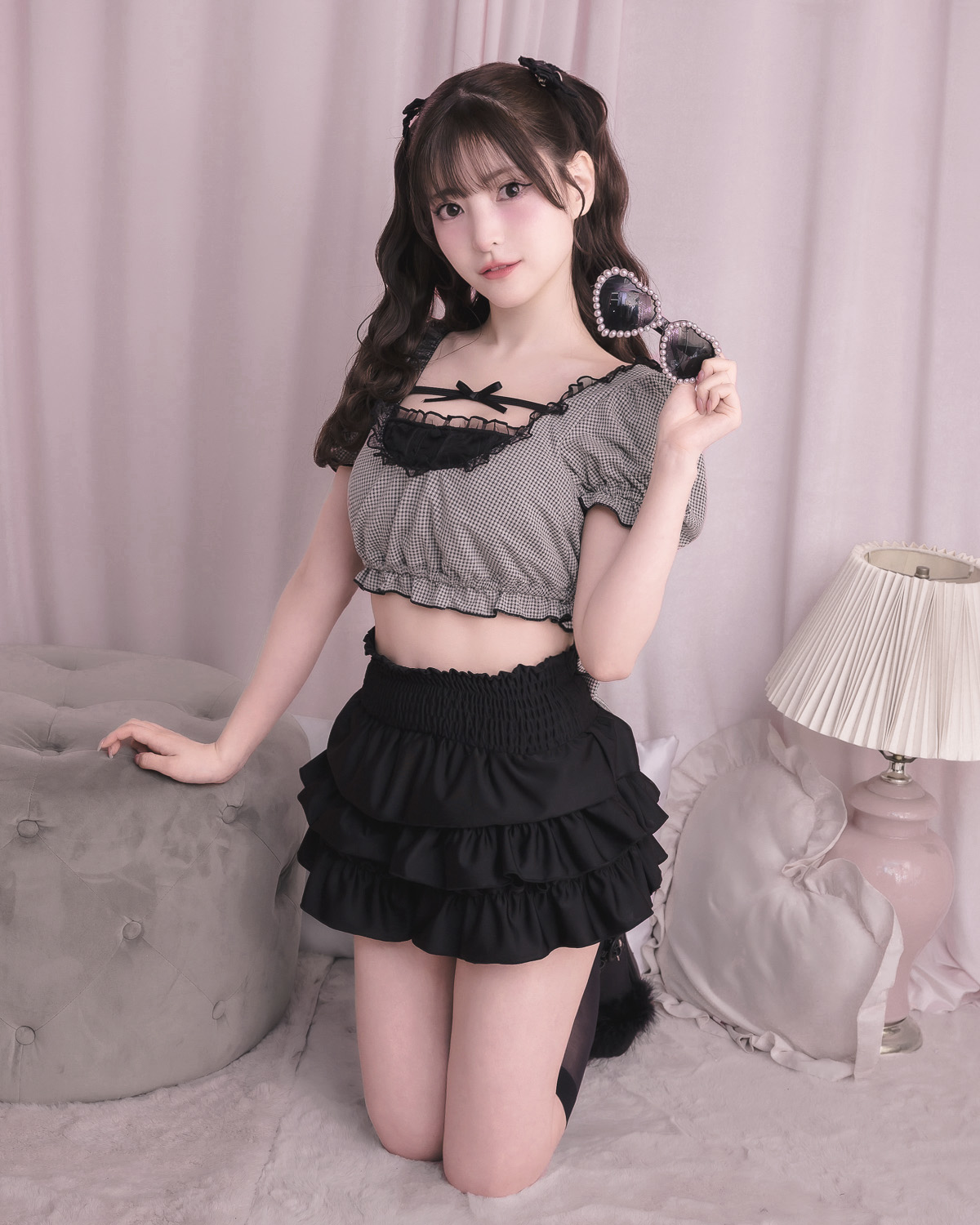 モデル身長:151cm/着用カラー:ギンガム