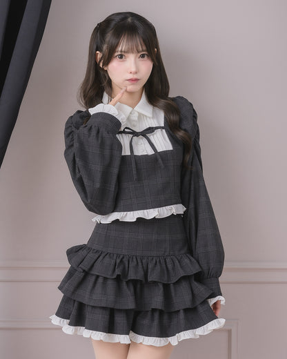 モデル身長：154cm/着用カラー：ブラックチェック