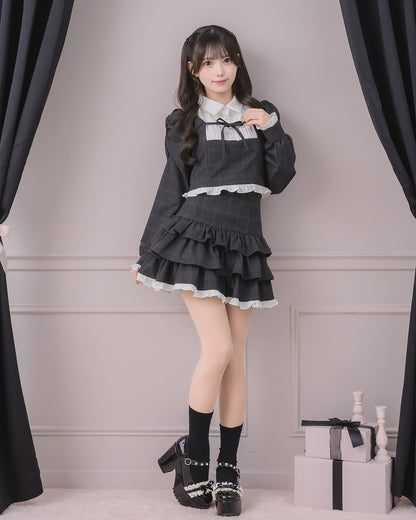 モデル身長：154cm/着用カラー：ブラックチェック