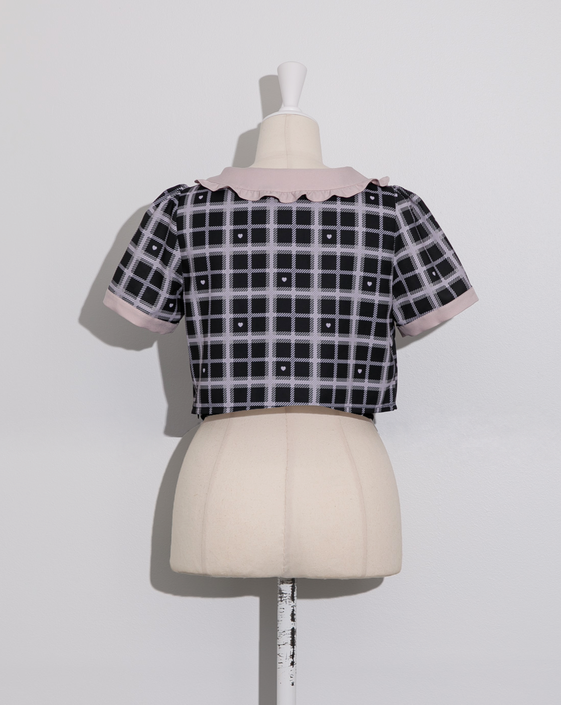 piumハートチェックフリルカラートップス