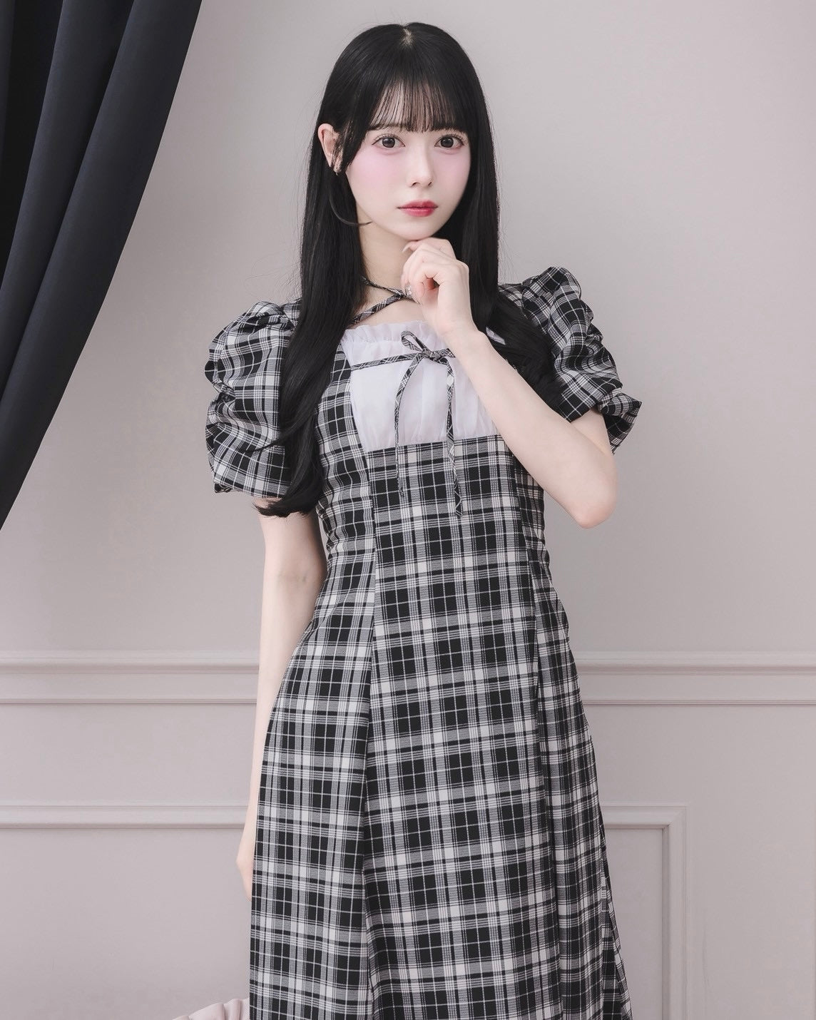 ヨーク切替ロングフレアワンピース – pium