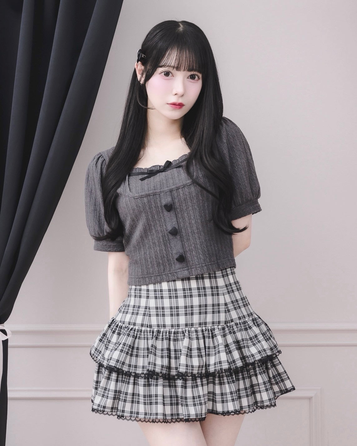 モデル身長：155cm/着用カラー：チャコール