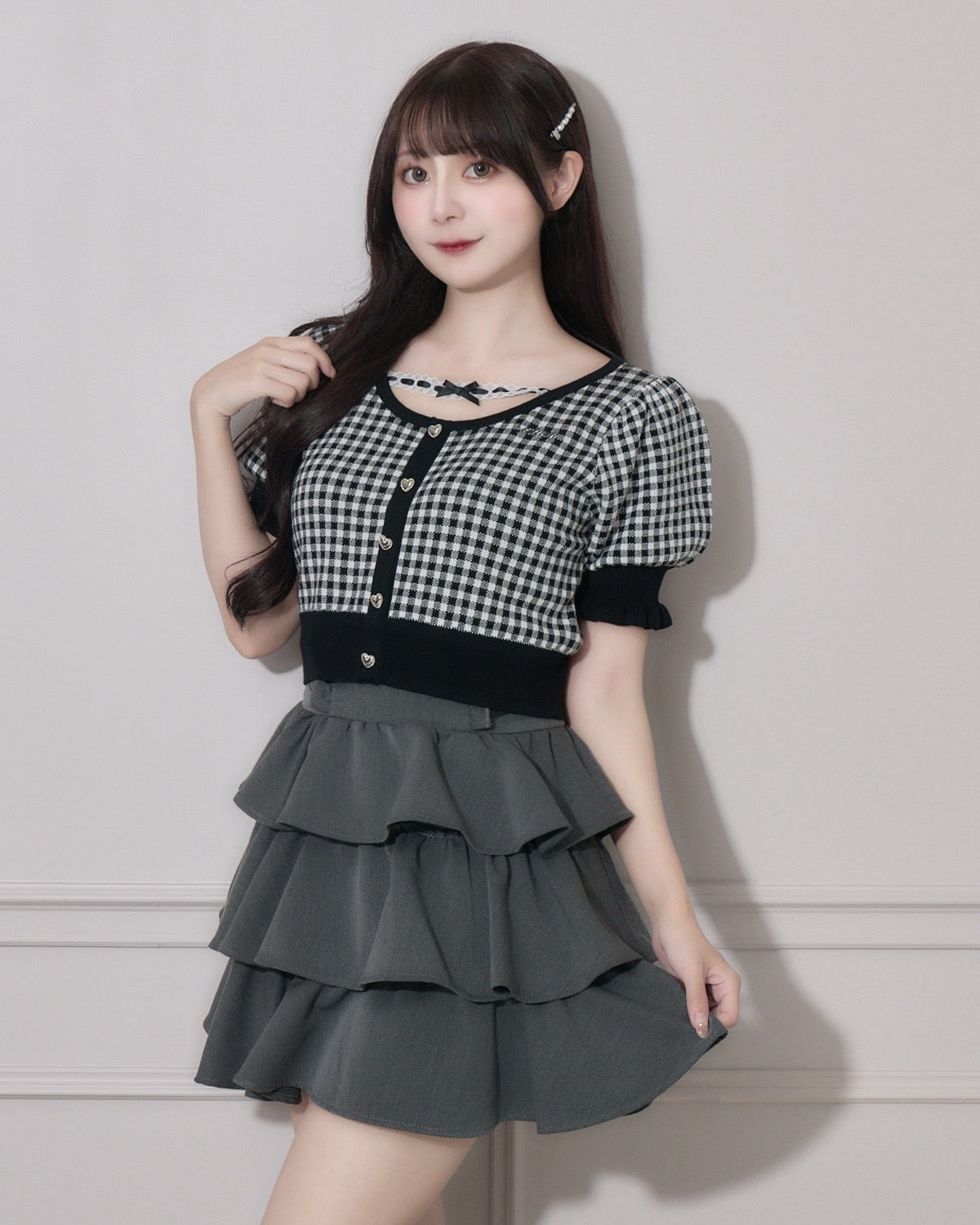 モデル身長:159cm/着用カラー:ブラック