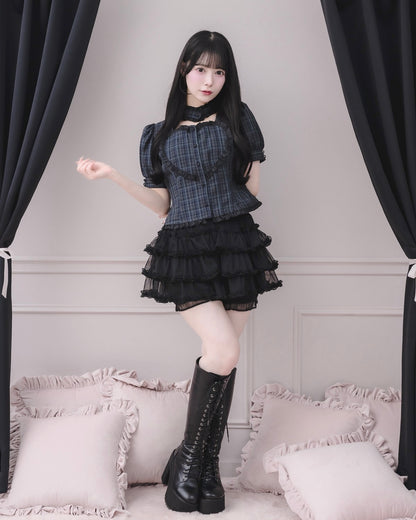 モデル身長：155cm/着用カラー：グリーンチェック