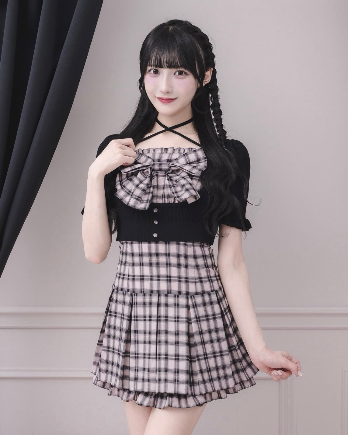 モデル身長：157cm/着用カラー：ブラック