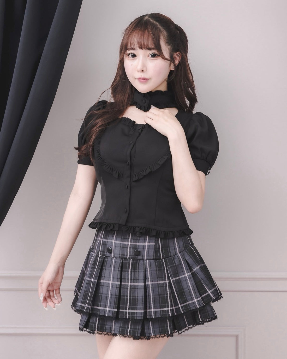 モデル身長：157cm/着用カラー：ブラック