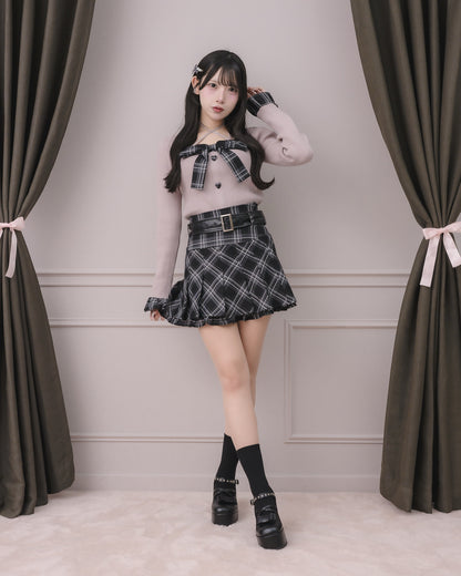 モデル身長：152cm/着用カラー:ブラックチェック