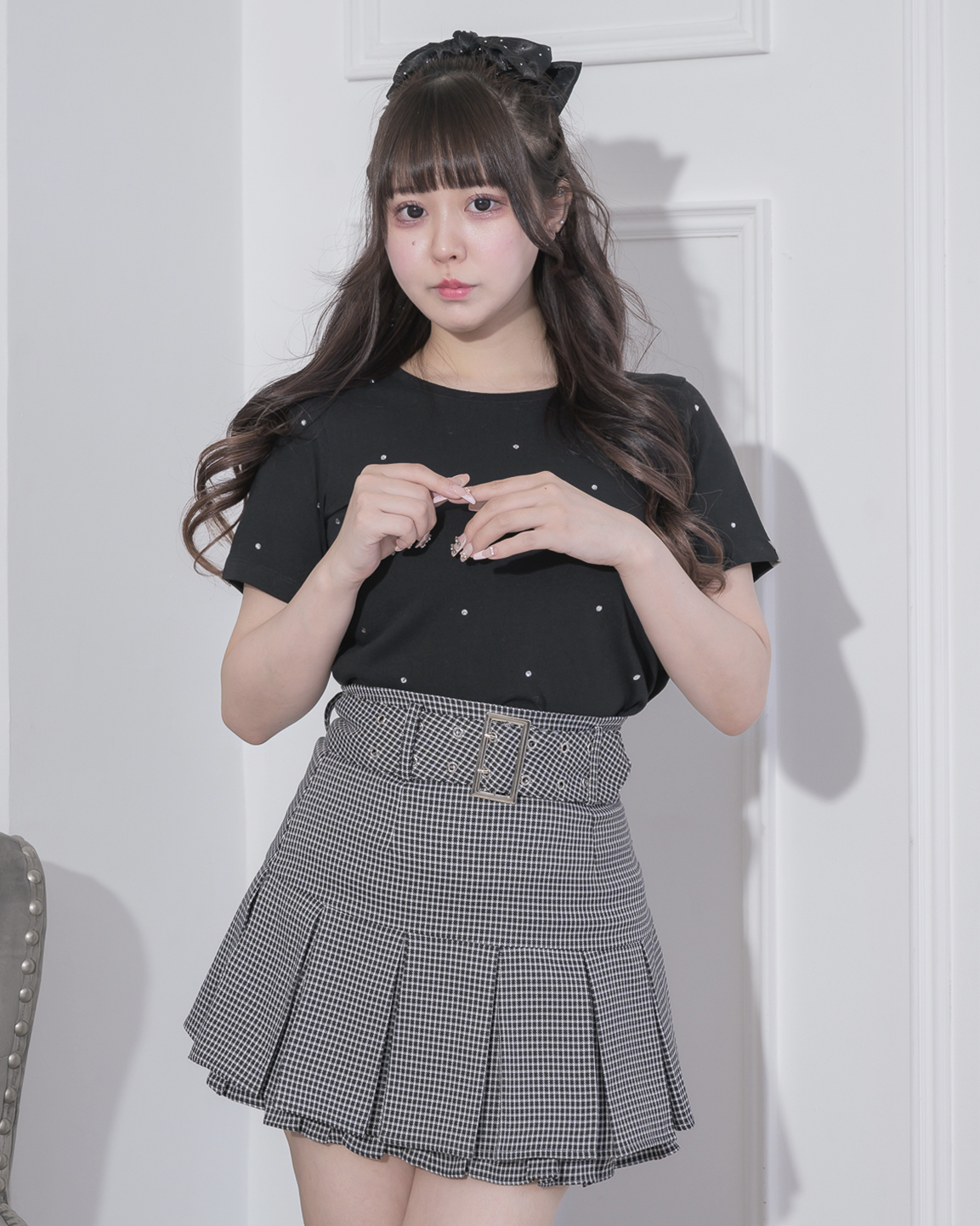 モデル身長:157cm/着用カラー:ブラック