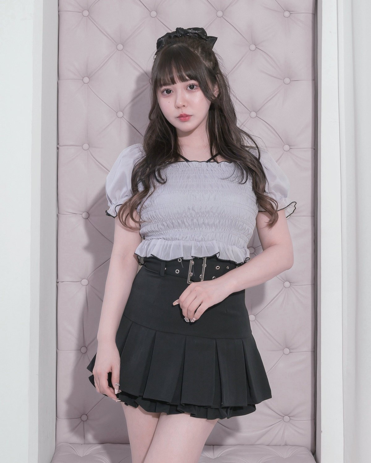 モデル身長:157cm/着用カラー:ブルーグレー