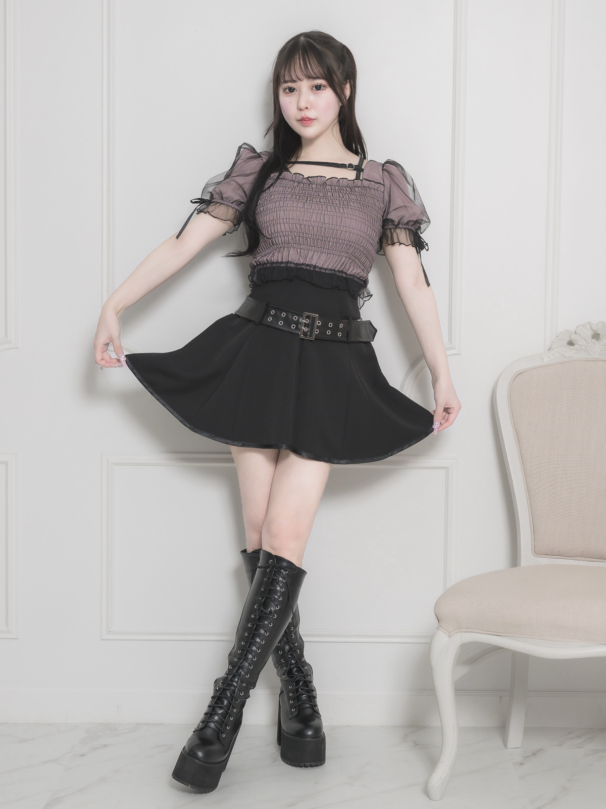 モデル身長:157cm/着用カラー:ピンク