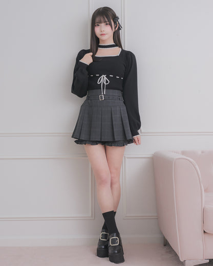 モデル身長：158cm/着用カラー : ブラックチェック