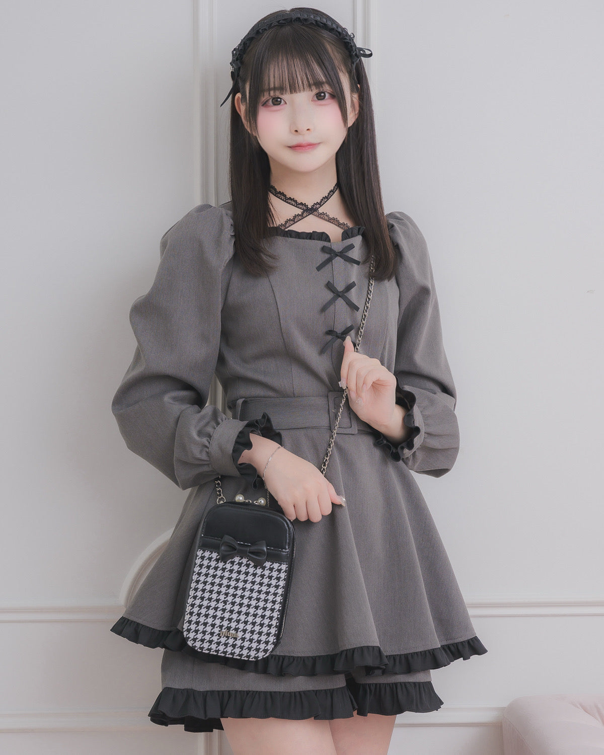 フロントリボン千鳥柄フォンホルダー – pium