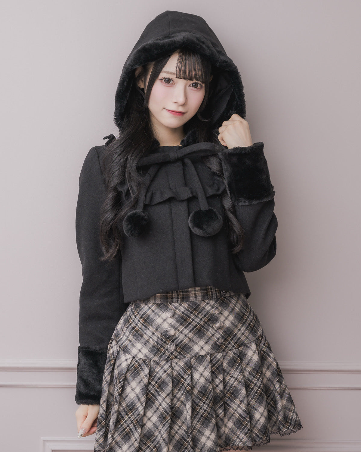 モデル身長:155cm/着用カラー:ブラック