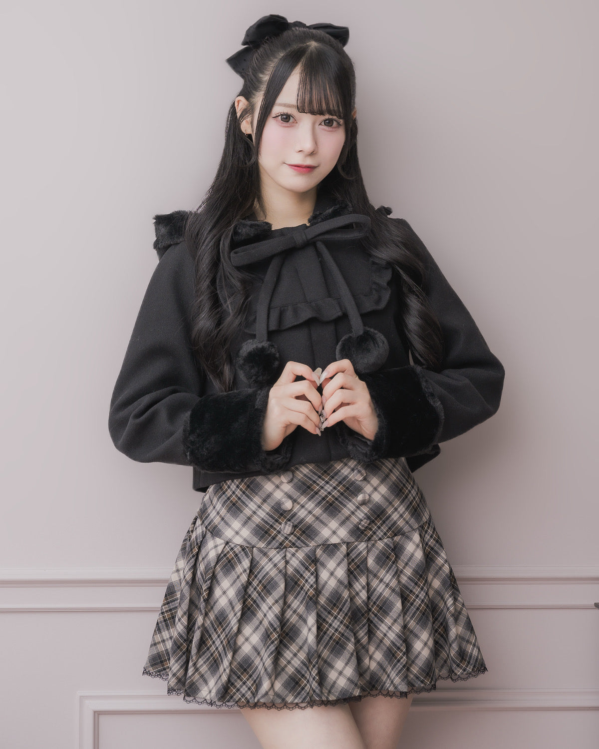 モデル身長:155cm/着用カラー:ブラック