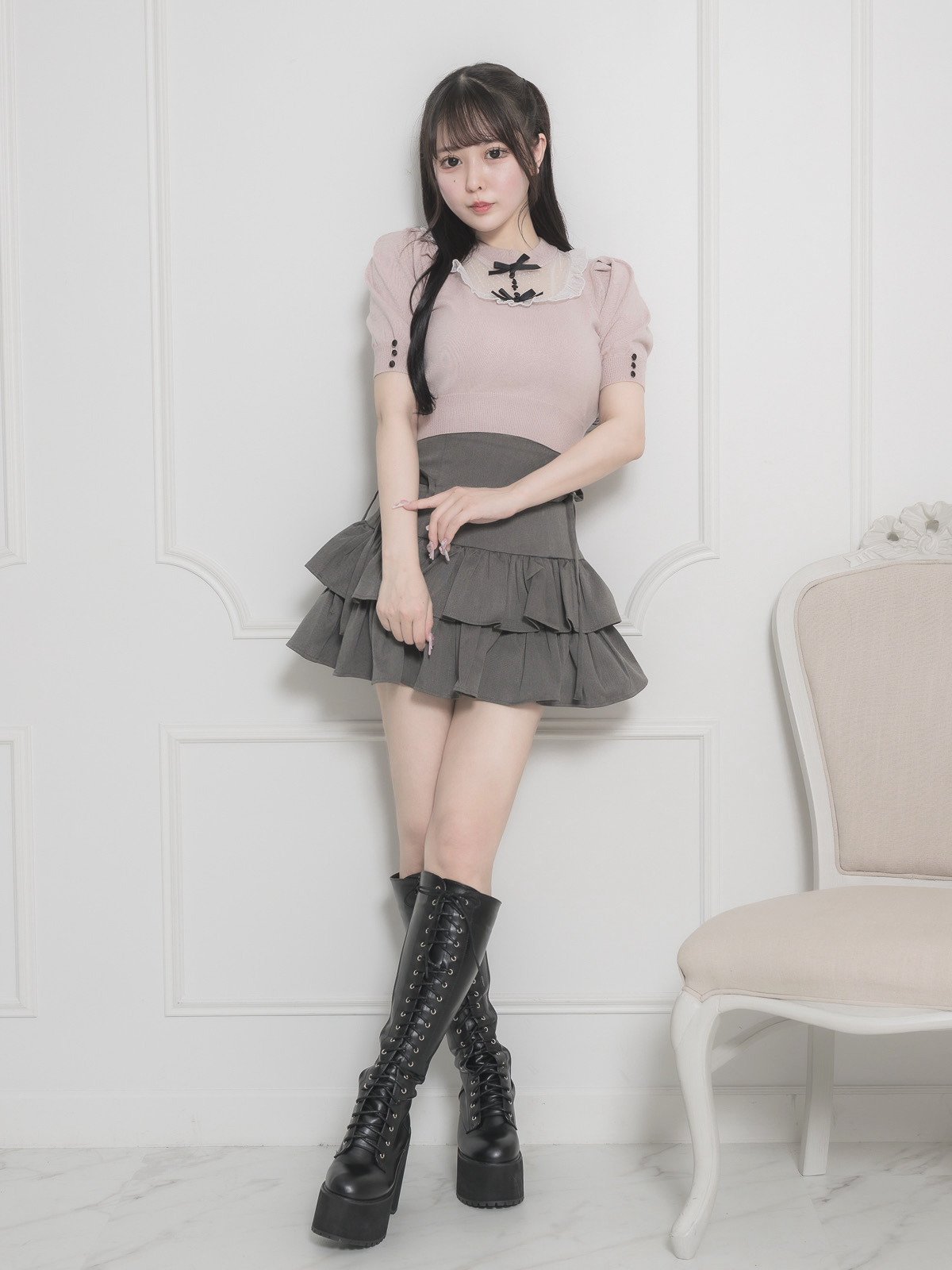 モデル身長:157cm/着用カラー:ピンク