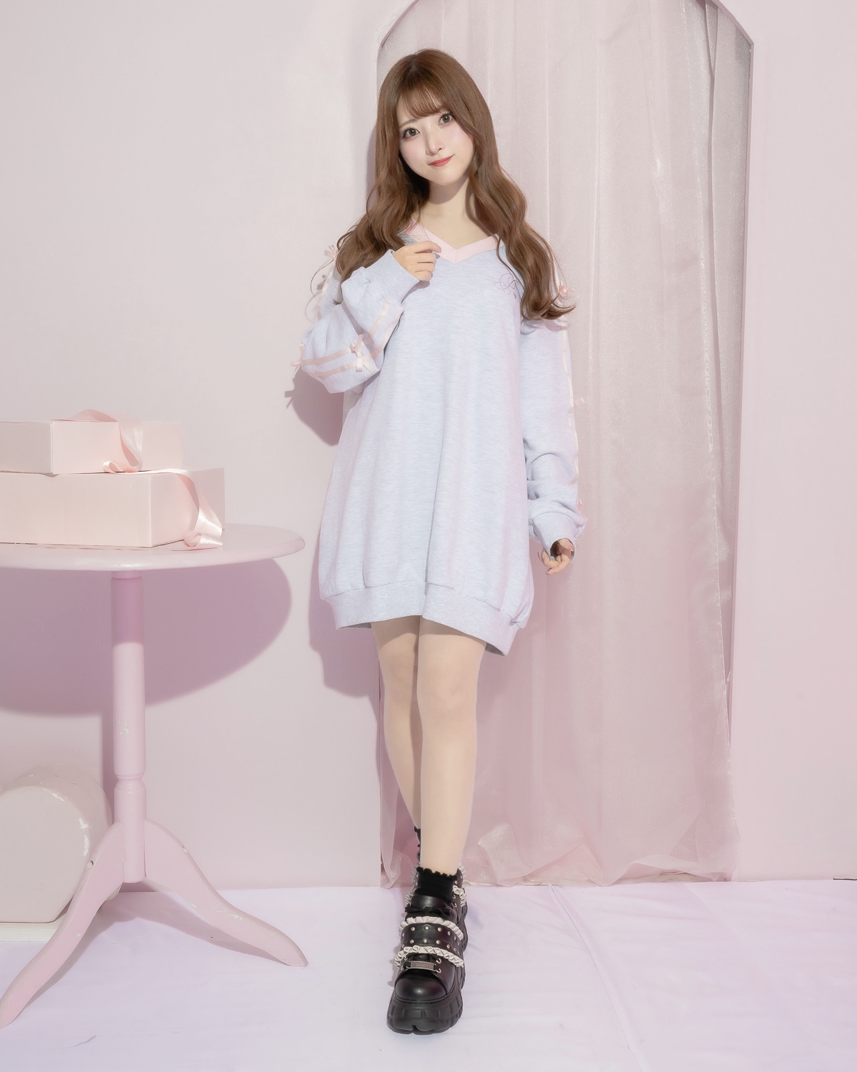 モデル身長:151cm/着用カラー:グレー