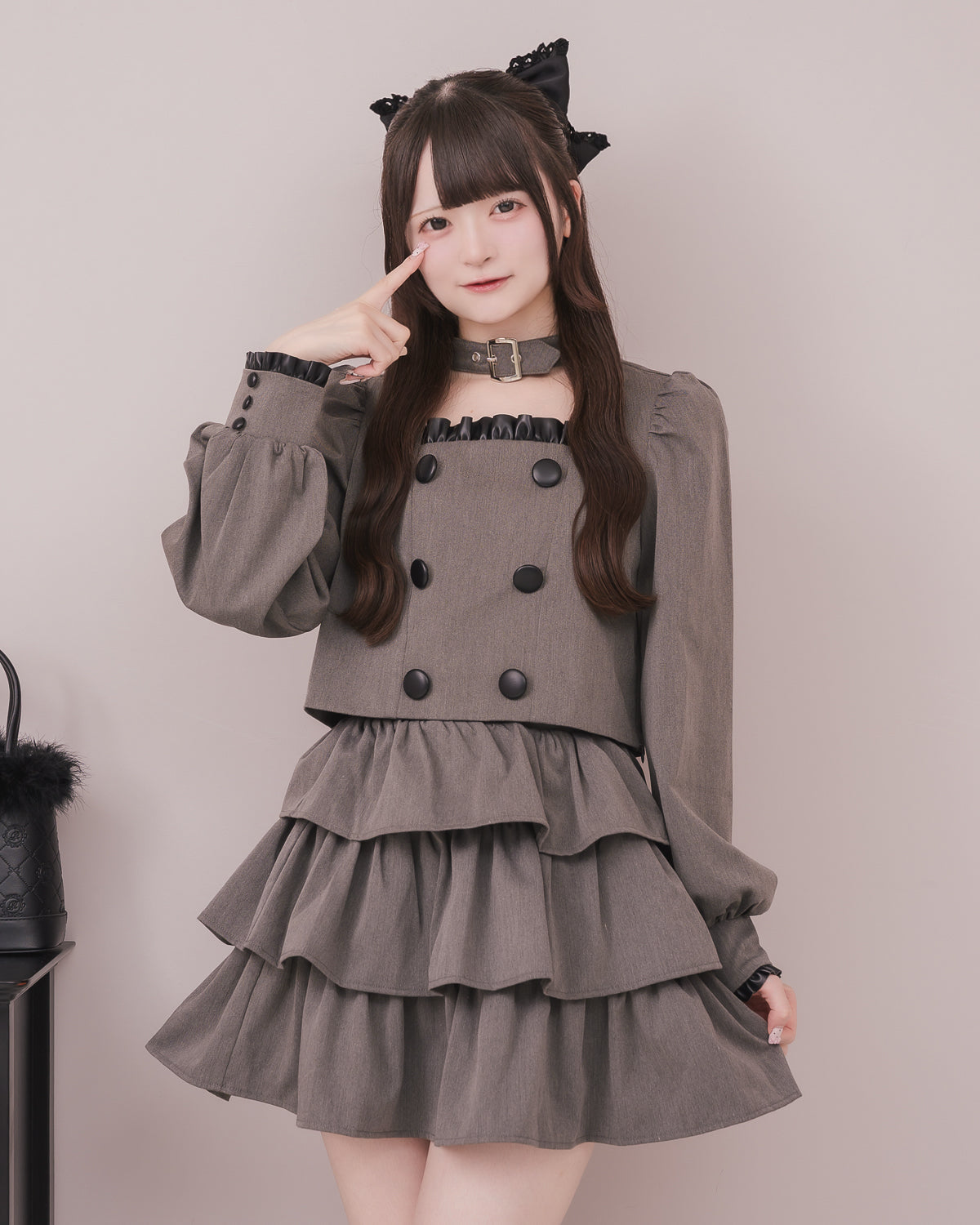 モデル身長：155cm/着用カラー：チャコール