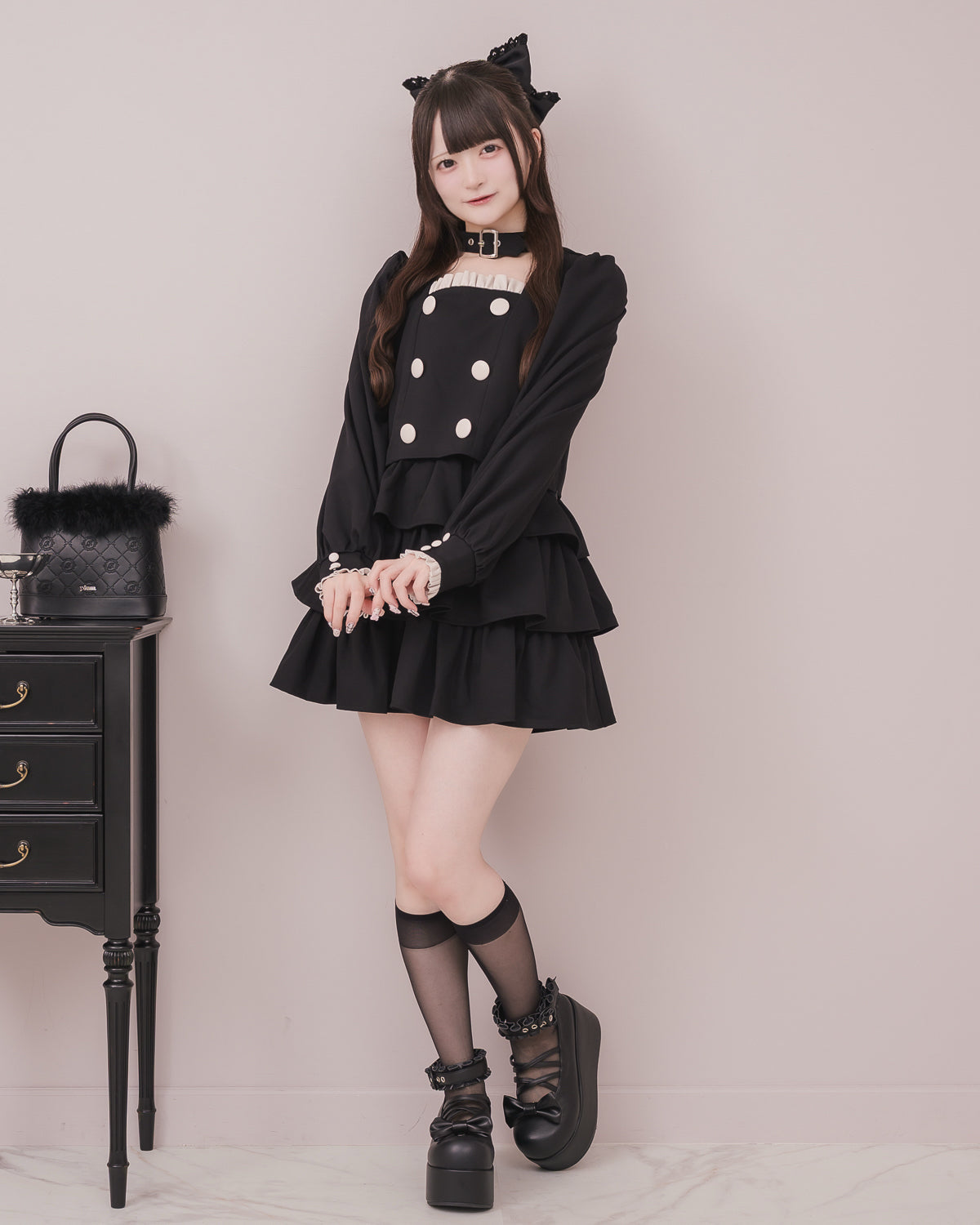モデル身長：155cm/着用カラー：ブラック