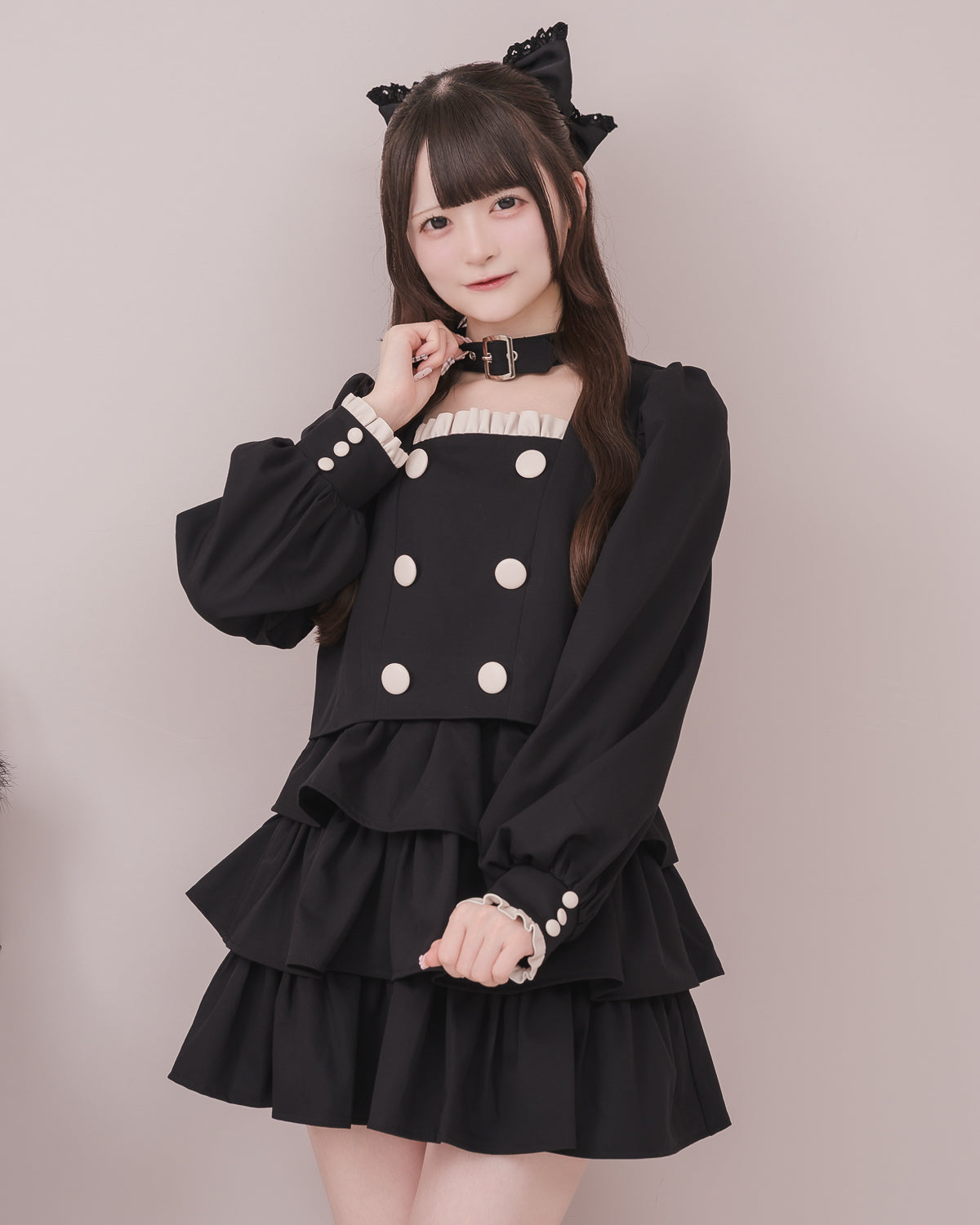 モデル身長：155cm/着用カラー：ブラック