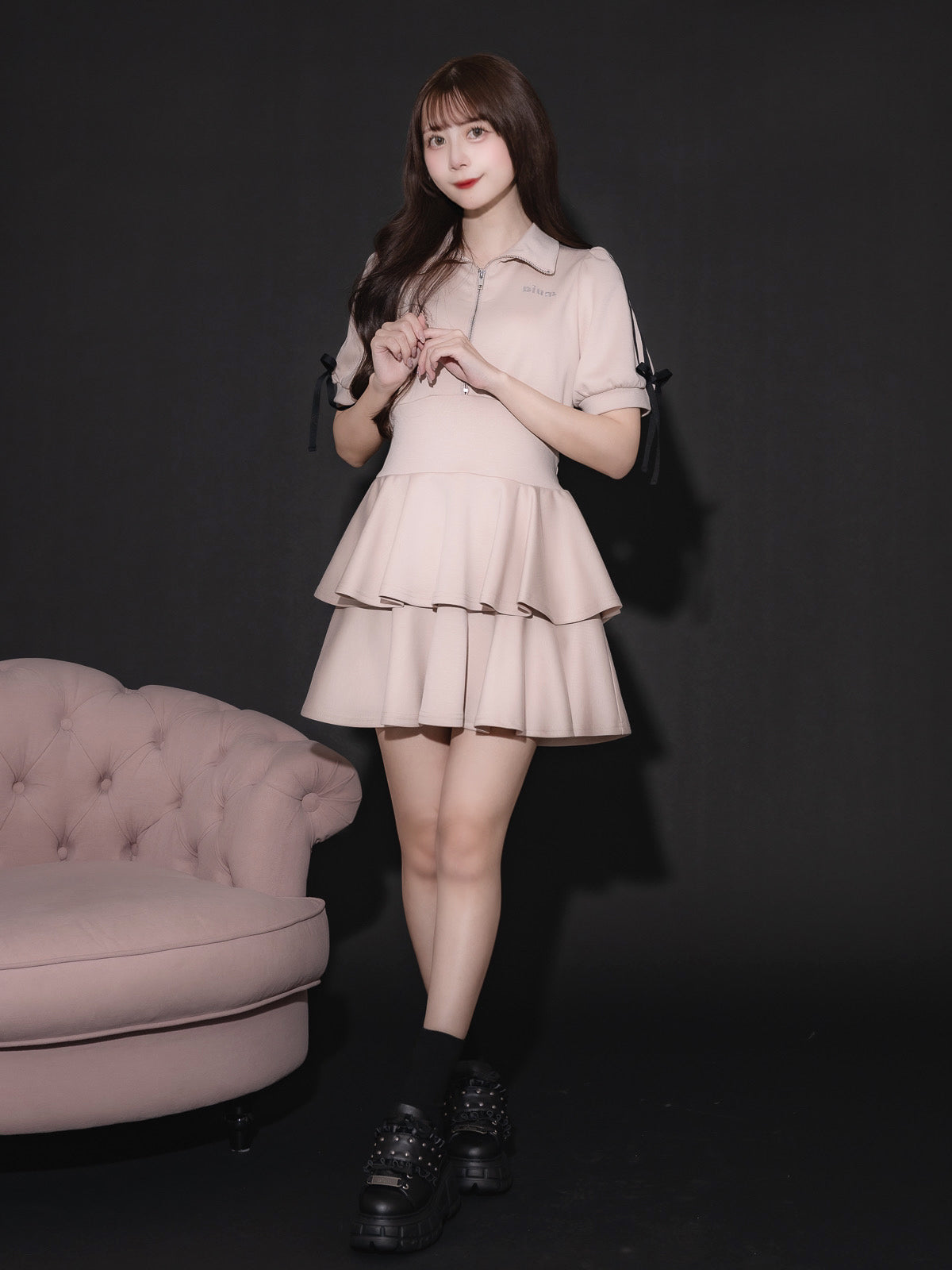 モデル身長:159cm/着用カラー:ピンク