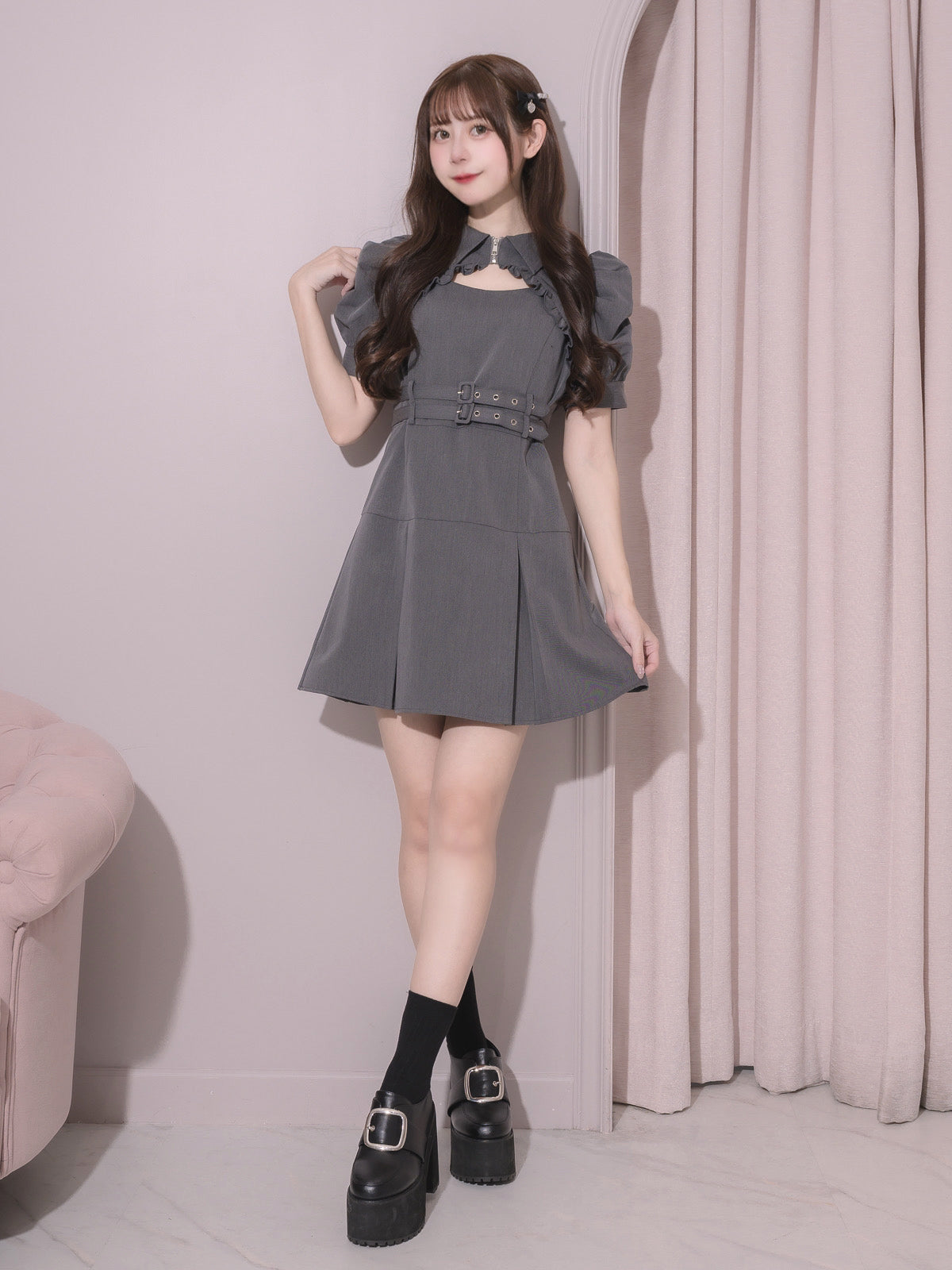 モデル身長:159cm/着用カラー:チャコール