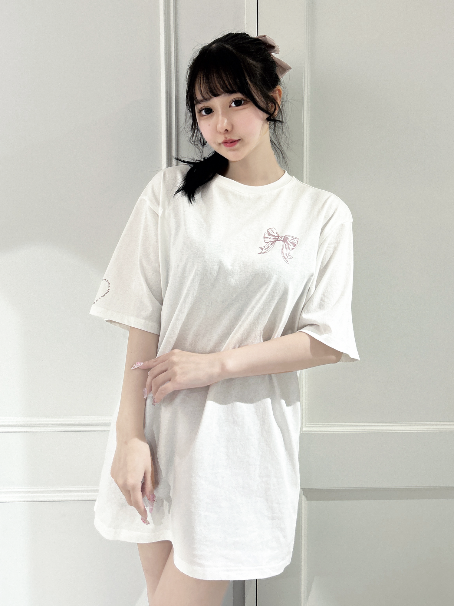 モデル身長:157cm/着用カラー:ホワイト