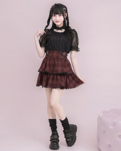 【 pium 】フリルチョーカーブラウス ブラック フリルチョーカーブラウス – pium