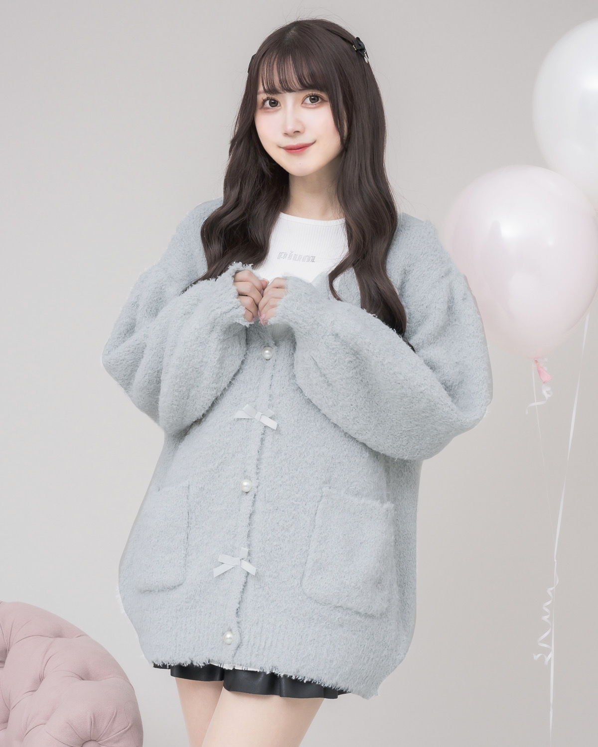 モデル身長:159cm/着用カラー:ブルーグレー