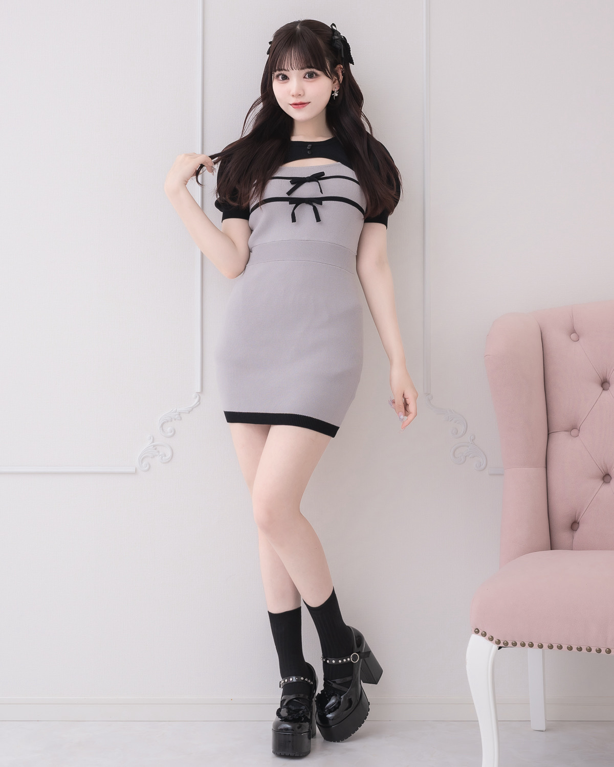 モデル身長:163cm/着用カラー:チャコール