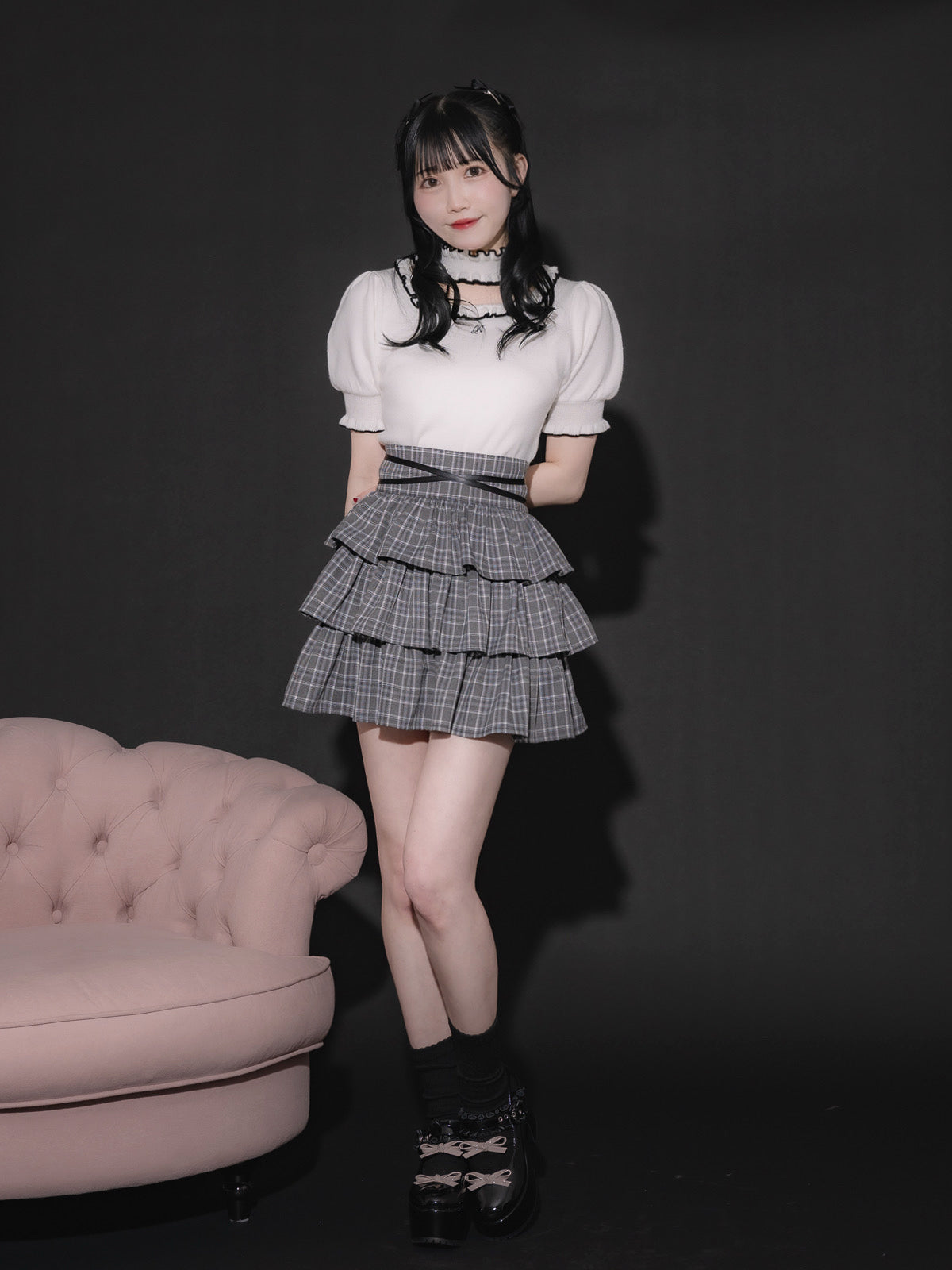 モデル身長:158cm/着用カラー:ホワイト