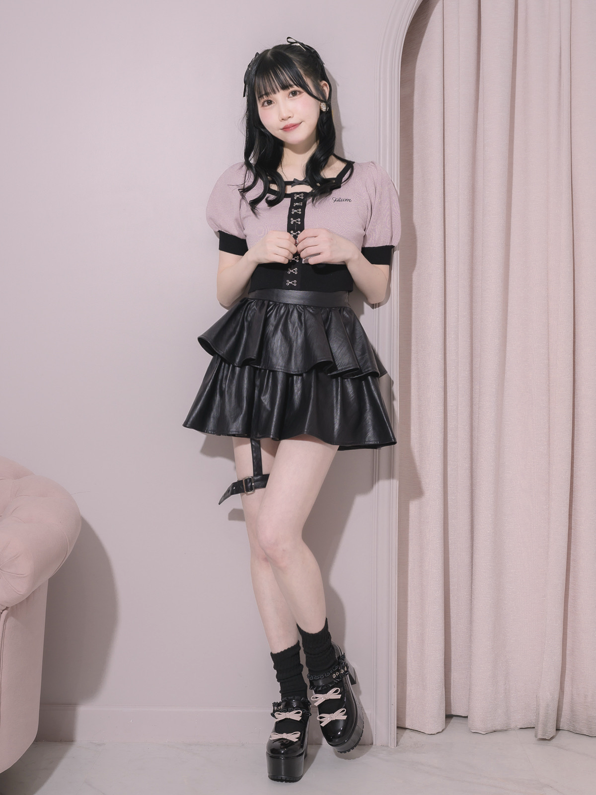 モデル身長:158cm/着用カラー:ピンク