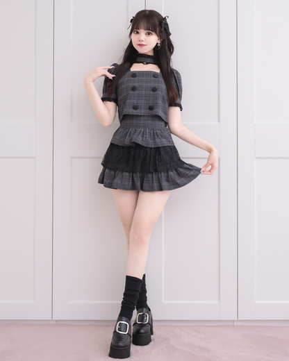 モデル身長：163cm/着用カラー：ダークチェック