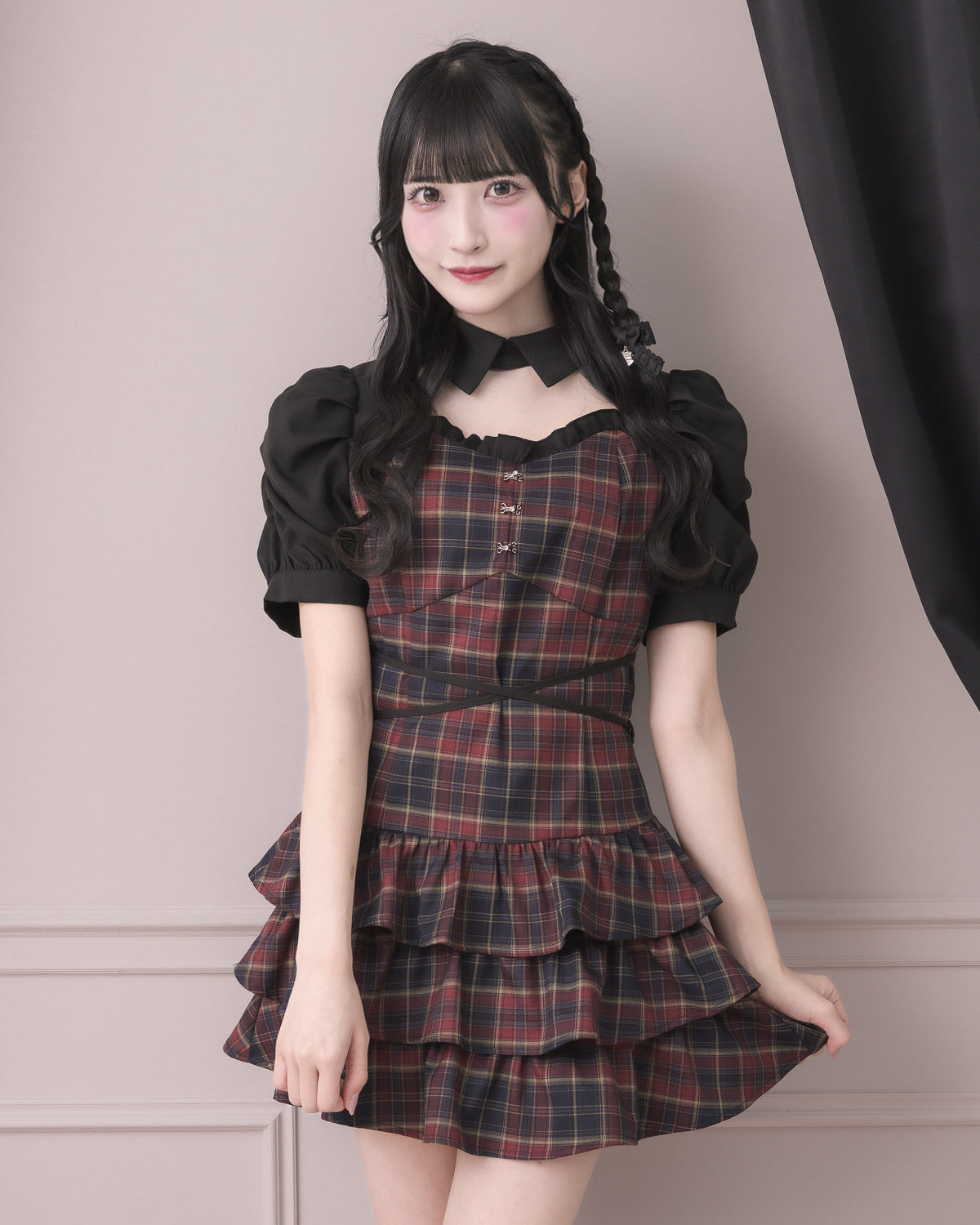 ピウム pium カットアウトクロスティアードワンピース レッド カットアウトクロスティアードワンピース – pium