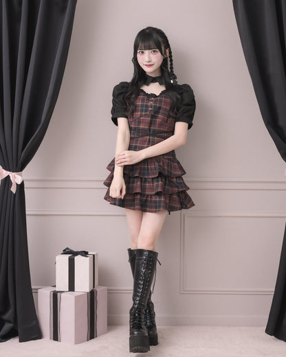 モデル身長：157cm/着用カラー:レッドチェック