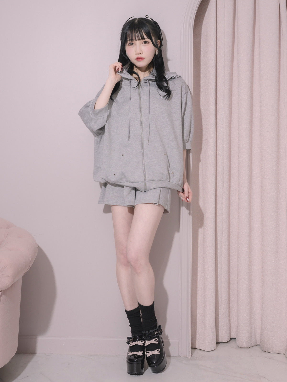 モデル身長:158cm/着用カラー:グレー