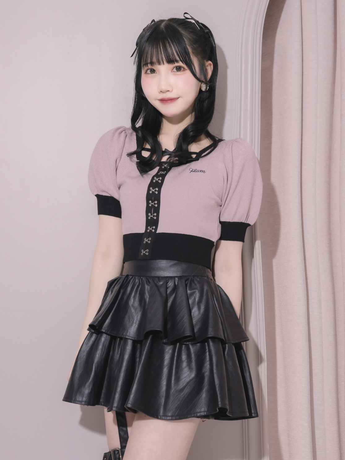 モデル身長:158cm/着用カラー:ピンク