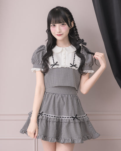 モデル身長：157cm/着用カラー:ギンガム
