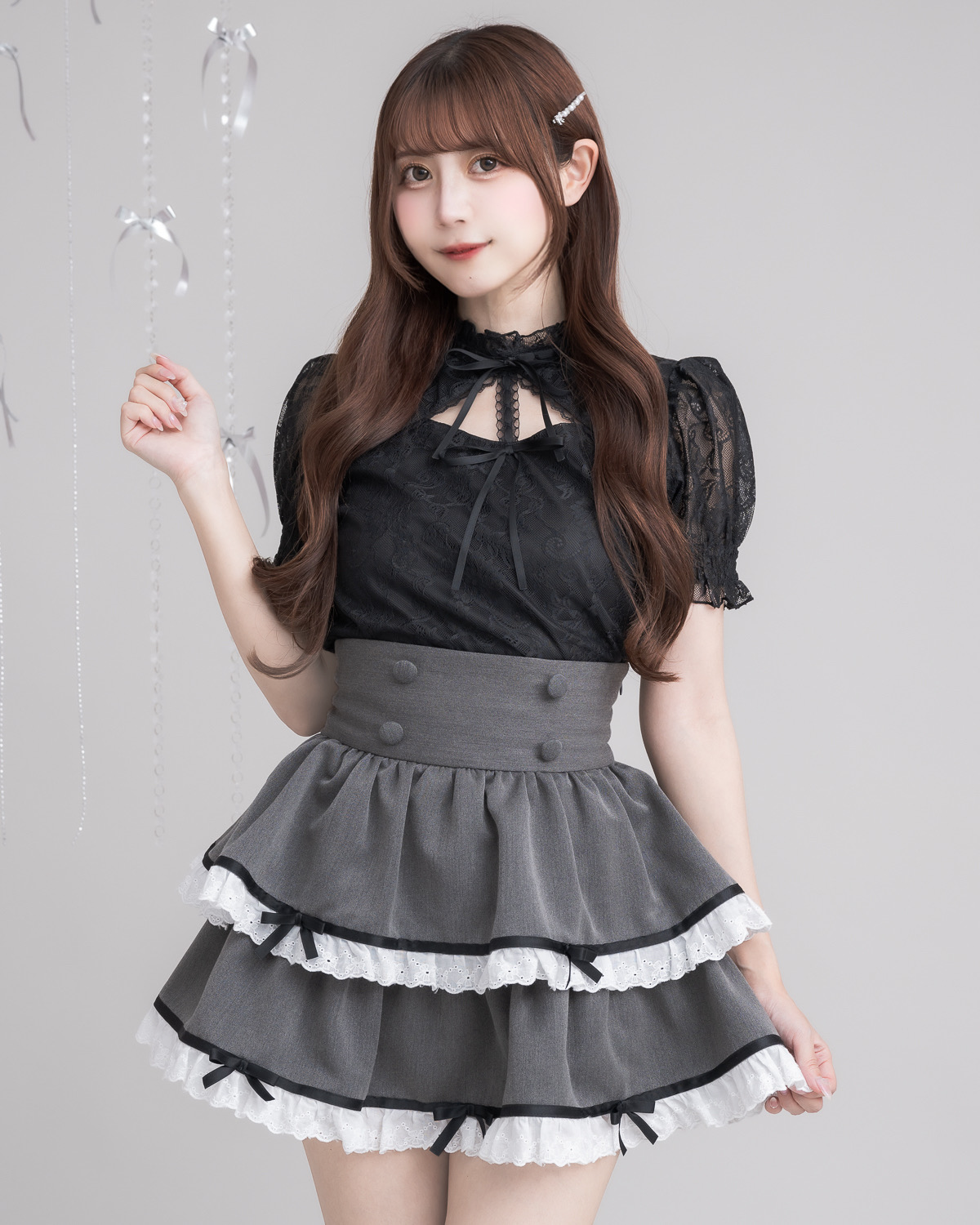 モデル身長：159cm/着用カラー：ブラック