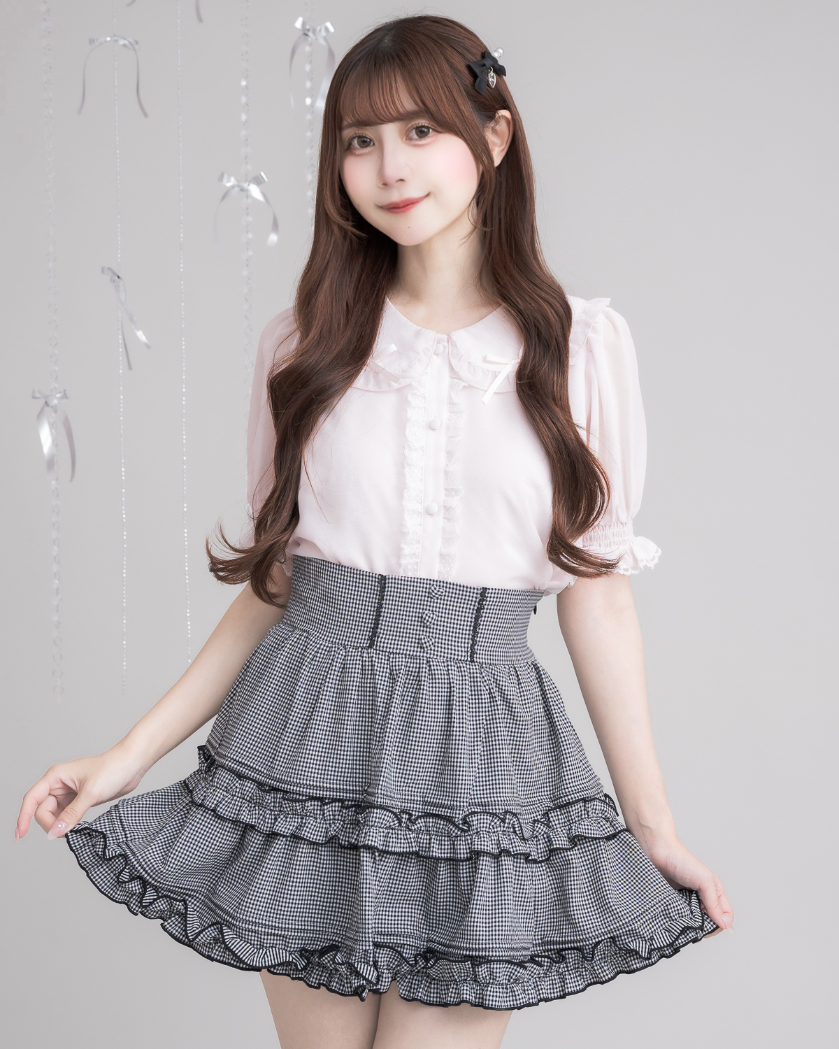 モデル身長:159cm/着用カラー:ピンク