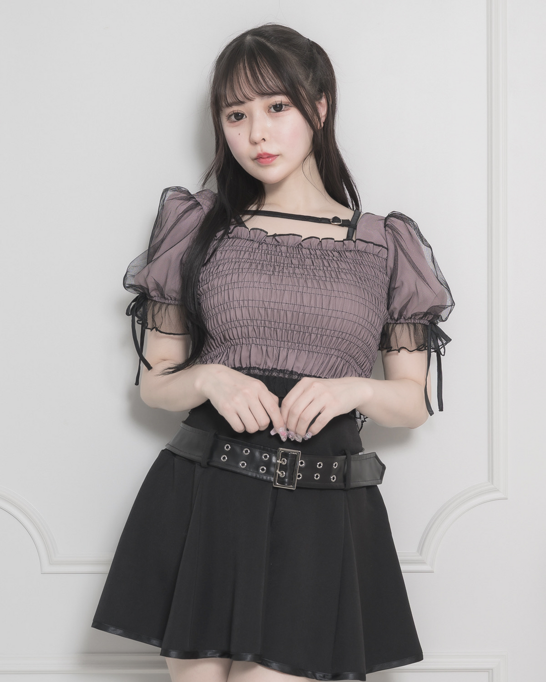 pium 】フリルチョーカーブラウス ブラック ブラウス – pium pium 】フリルチョーカーブラウス ブラック ブラウス – pium
