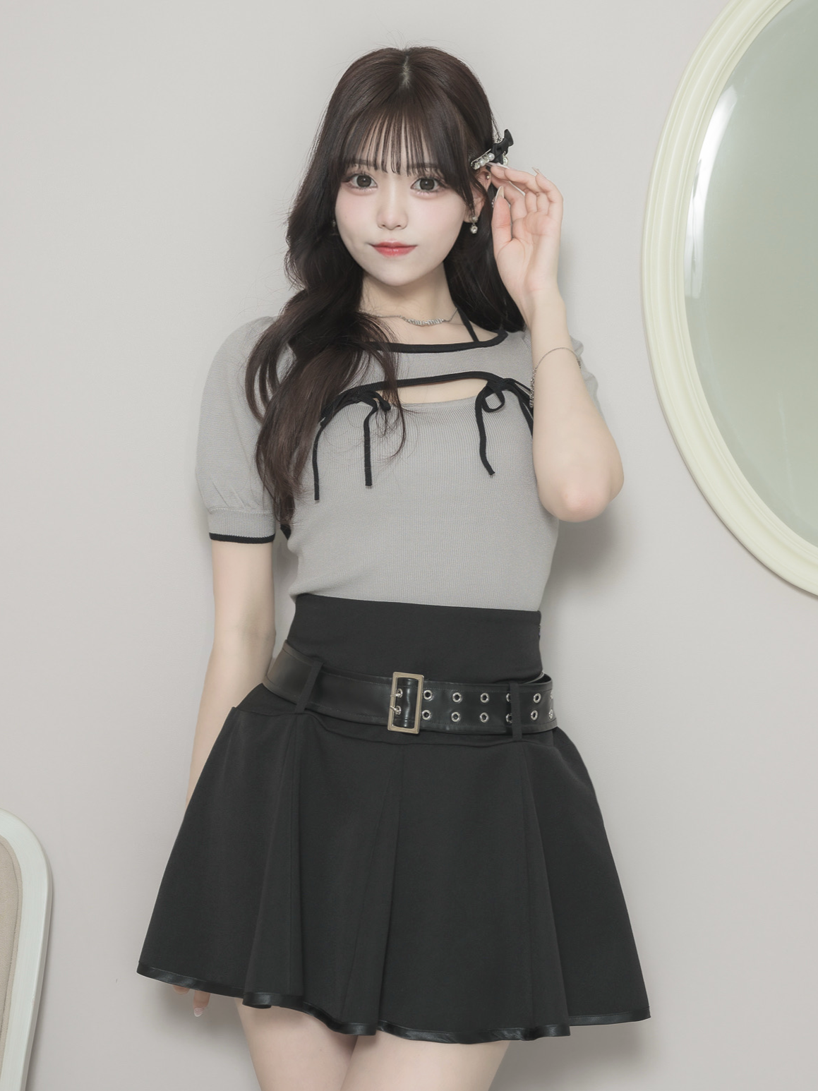 モデル身長:163cm/着用カラー:グレー