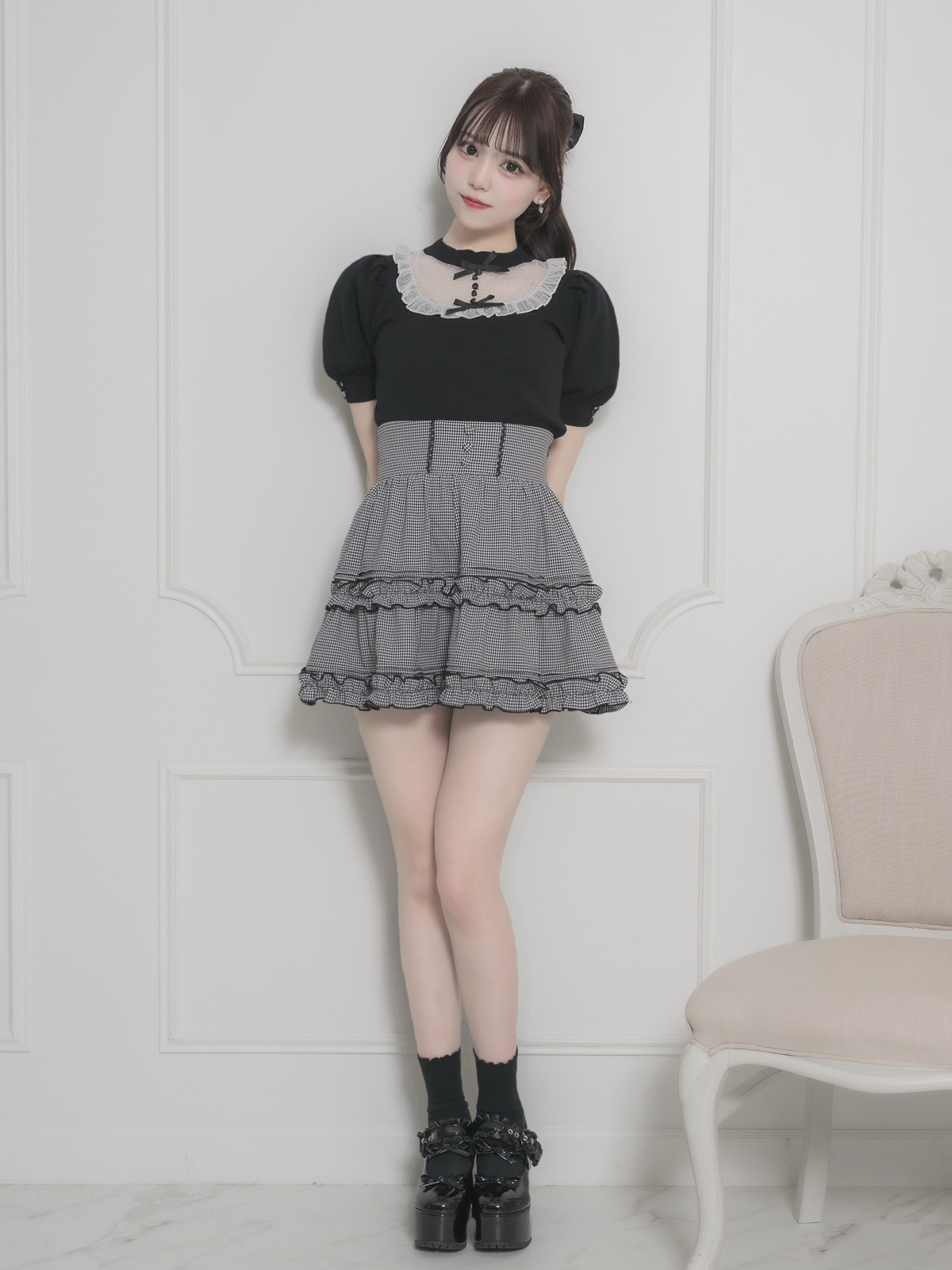 モデル身長:163cm/着用カラー:ブラック