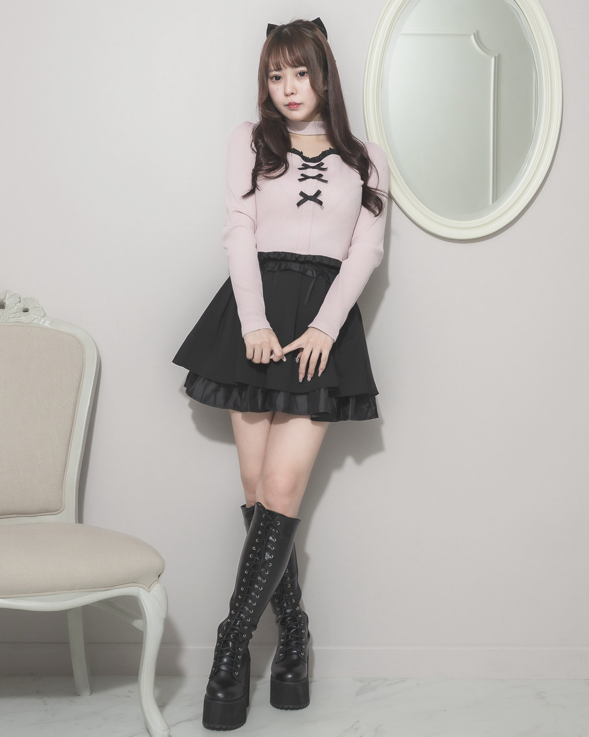 モデル身長:157cm/着用カラー:ピンク