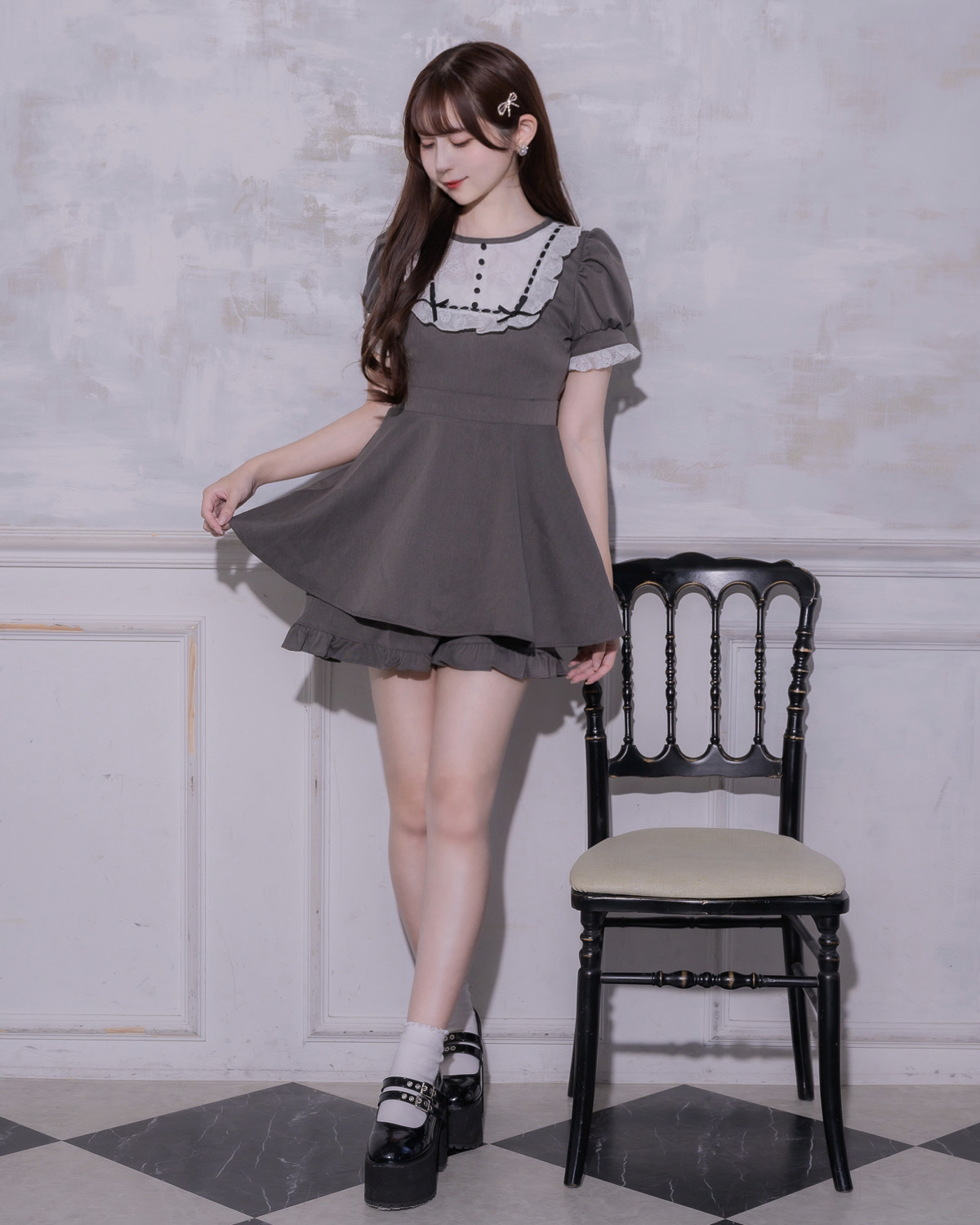 レースヨークフリルドーリーセットアップ